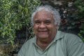 Tom Calma with his manzanillo olive tree.