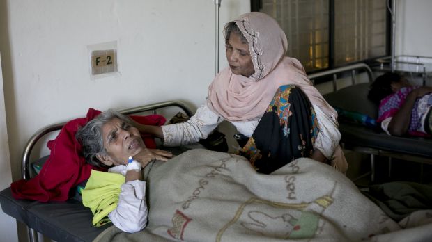 Patients are treated at a medical centre of the International Organisation for Migration in the Leda Rohingya refugee ...