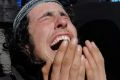 A settler reacts as police evict the last settlers from the West Bank outpost of Amona on Thursday.