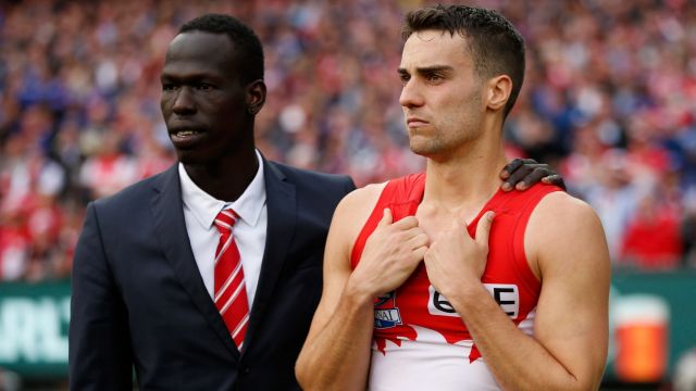 Xavier Richards, right, will be playing in the NEAFL this year.