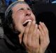 A settler reacts as police evict the last settlers from the West Bank outpost of Amona on Thursday.