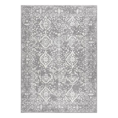 nuLOOM - nuLOOM Costa Floral Rug, Silver, 9'x12' - Area Rugs