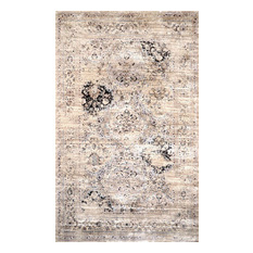 nuLOOM - Oriental Vintage Viscose Ivory Fancy Rug, 7.8'x9.6' - Area Rugs