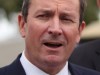 Leader of the State Opposition Mark McGowan and the member for Albany Peter Watson at Flinders Park Primary School. Picture: Laurie Benson Albany Advertiser