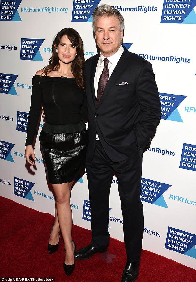 Happy: The 58-year-old is father to three children with his wife Hilaria; seen in December 2016 at the Ripple of Hope Award in NYC
