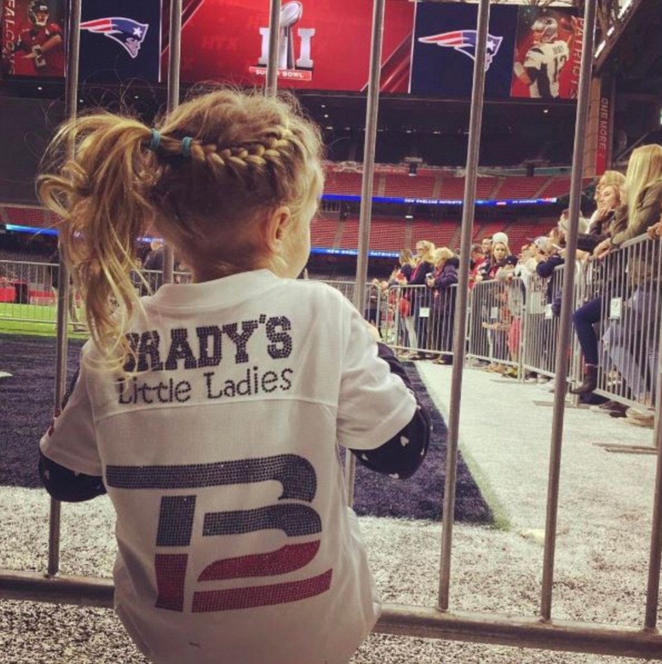 Gisele also shared a photo of her and Brady's daughter, Vivian, on the field of the Houston stadium ahead of Sunday's game