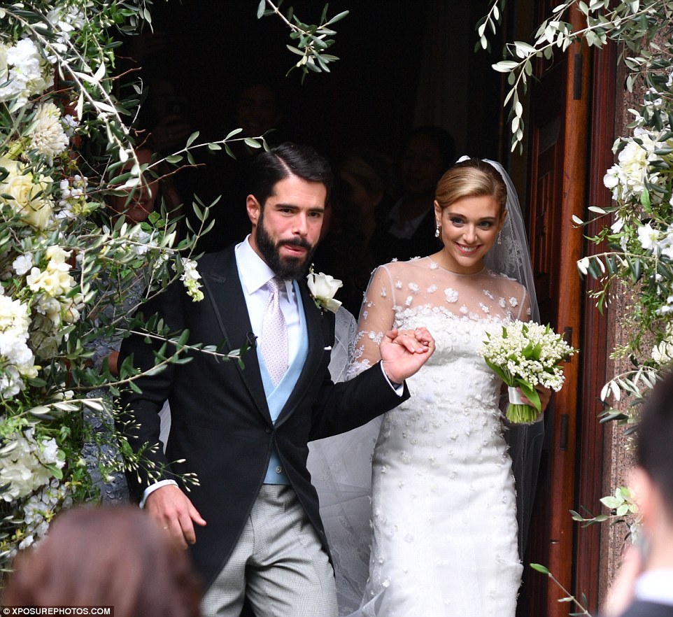 Filippos Lemos and Marianna Goulandris (pictured) got married at the Orthodox Cathedral of St. Sophia near Hyde Park, west London