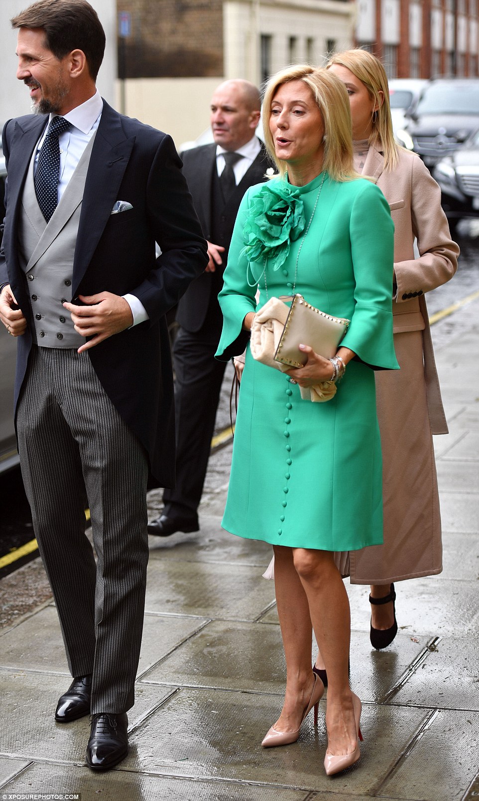 Crown Prince Pavlos of Greece and Crown Princess Marie Chantal of Greece (pictured together) also attended the ceremony 