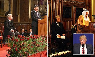 Speaker John Bercow, pictured rebuking Donald Trump in the Commons today, said his opposition to a speech in Parliament by Donald Trump had been increased by the President's migrant ban