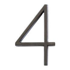 The Hillman Group - 5" House Numbers - Dark Bronze, Floating, 4 - House Numbers