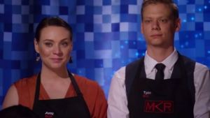 Putting on a show: Amy and Tyson top score in the whole MKR competition.