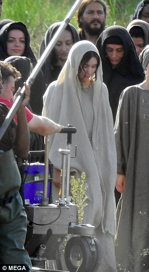 Shooting: Joaquin - who plays the role of Jesus - and Rooney - who features as the titular character in the upcoming Biblical epic filmed a river scene in Italy in November 2016