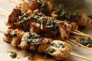 Chicken skewers with chermoula