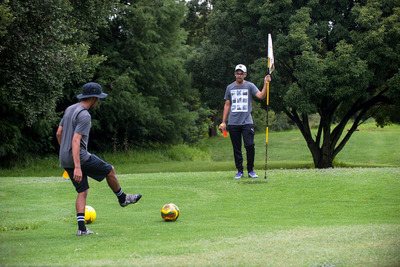 Clubs down, it's time for footgolf