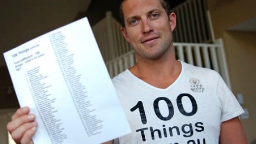 Sebastian Terry is focusing on the 100 things he wants to experience before he dies.