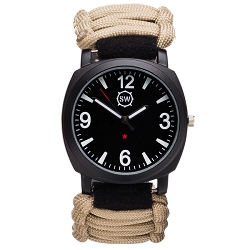 Survival Watch V3 Military Grade Paracord | Compass | Whistle and Fire Starter