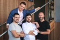 Bill Drakopoulos (rear) with Victor Moya, Mattia Rossi and Alessandro Pavoni, of Ormeggio, and newly opened Sotto Sopra. 