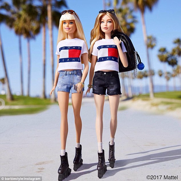 Pretty in plastic: On Tuesday, Gigi Hadid and Barbie revealed they've created a doll version of the international superstar which will debut at tomorrow's Tommy Hilfiger fashion show in Los Angeles