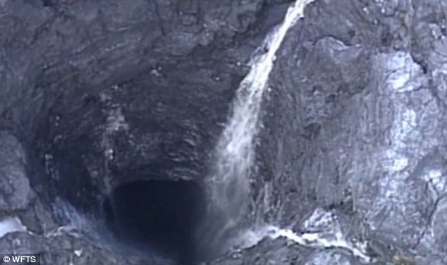 A storage pond containing 215 million gallons of radioactive water sat atop the waste mineral pile and drained (pictured in September 2016) into the aquifer system, which supplies drinking water to millions of residents