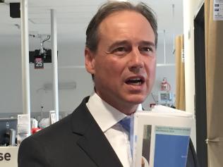 Newly-appointed federal Health Minister Greg Hunt outlines his priorities for the role in his first press conference in the job, Wednesday, Jan. 18, 2017. (AAP Image/Rachel Gray) NO ARCHIVING