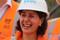 Premier Gladys Berejiklian visited construction of a Sydney Metro station last month.