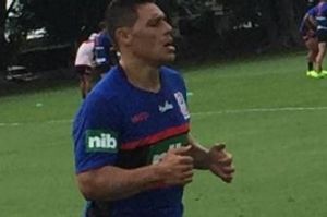 New addition: Former Test back-rower Anthony Tupou trained with the Knights on Wednesday morning and is set to sign a ...