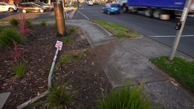 The scene of a crashed on Bell St in Preston after a police chase on 7 February 2017.