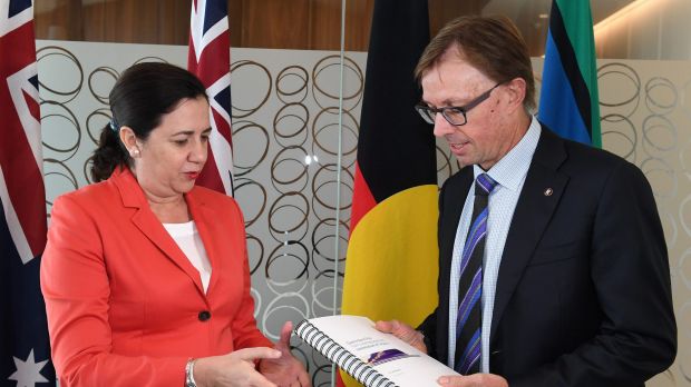 Premier Annastacia Palaszczuk and Commissioner Phillip Strachan have unveiled the report into Queensland Rail and its ...