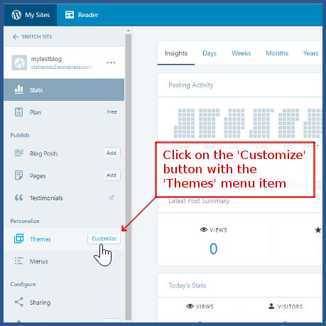 wordpress.com - Customize Theme