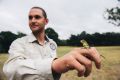The ACT Government launches their Kangaroo management plan at Weston Park Grassland ecologist Brett Howland holding an ...