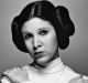 Carrie Fisher in her best known role as Princess Leia