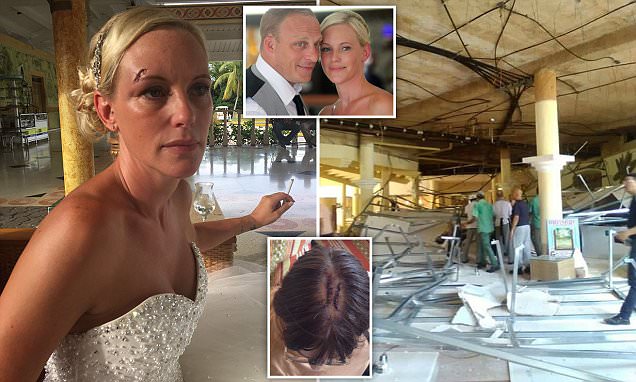 British bride BURIED under debris when roof collapses