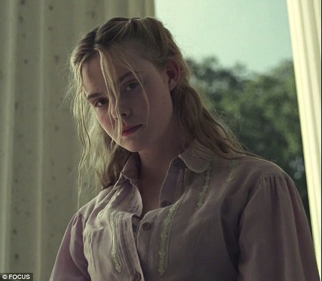 A dark stare: Elle Fanning plays teenage student Carol, who begins an affair with McBurney