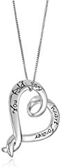 Sterling Silver "You Hold My Heart Forever" Heart Pendant Necklace, 18"