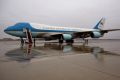 Air Force One is seen on the tarmac at Andrews Air Force Base, Maryland.