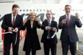 From left:  Steven Ciobo, Julie Bishop MP, Alan Joyce, and LA Mayor Eric Garcetti.