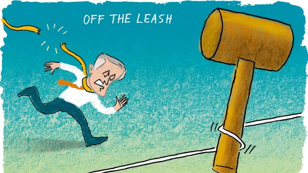 Off the leash. Cartoon Jim Pavlidis