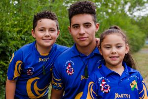 (Socials for print Monday february 13th). Waitangi Day Reception at Albert Hall. Siblings, from left, Nixon 9, Elijah ...