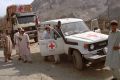 An International Committee for Red Cross convoy in Afghanistan in 1996.