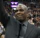 TORONTO - MARCH 13 - Former Raptor Charles Oakley acknowledges the crowd. Toronto Raptors vs Miami Heat in 1st half ...