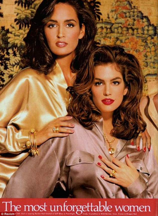 They haven't changed a bit: Cindy and Gail are seen here modelling together for Revlon