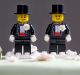 Two Lego men decorate the top of Paul McCarthy and Trent Kandler's wedding cake. The Australian couple was flown to ...