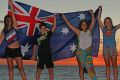 Young children proudly display an Australian flag