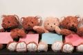 The quintuplets personalised teddy bears.