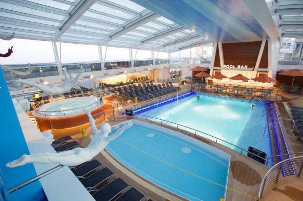 The pool on board.