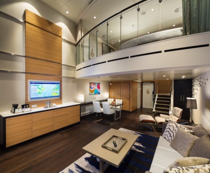 Grand loft suite with balcony on Ovation of the Seas.