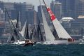 Disappointing end: Wild Oats XI, pictured at the start of the race.