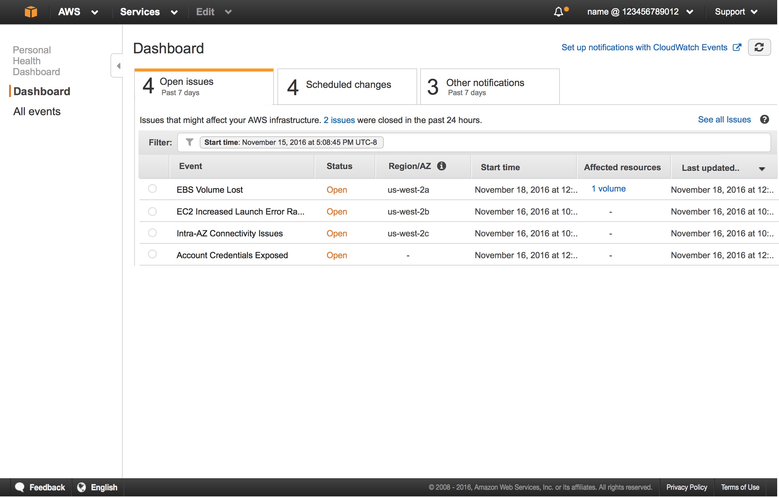 Personalized View of Service Health