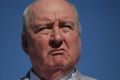 Broadcaster Alan Jones at the anti-wind farm rally out the front of Parliament House in Canberra on Tuesday 18 June ...