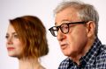 Emma Stone, with <i>Irrational Man</i> director Woody Allen.